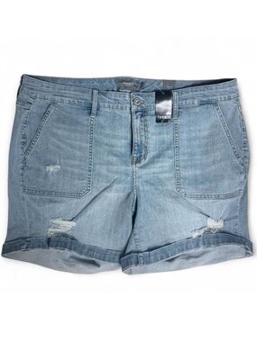 Torrid 5" Vintage Stretch Mid-Rise Shorts 20 Blue Distressing New With Tags